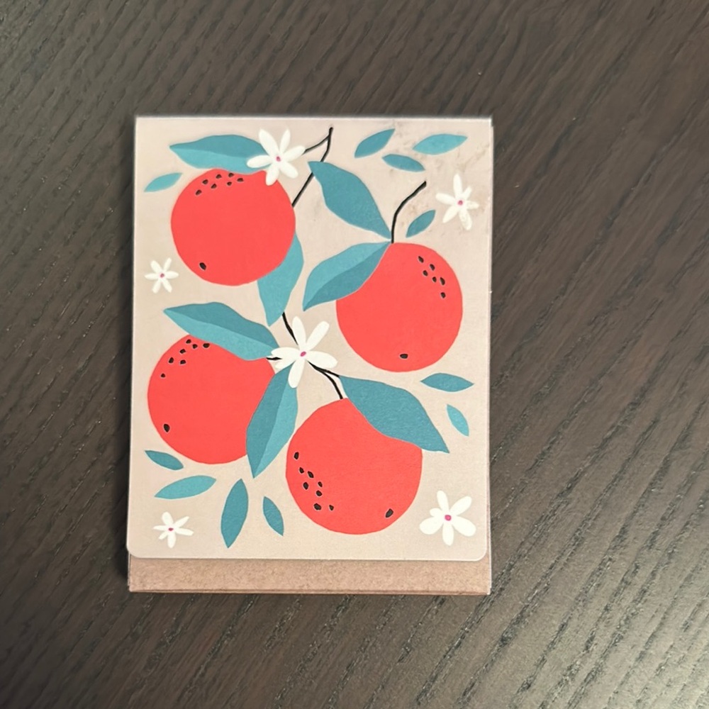 Kelly Green Orange Fruit Notepad